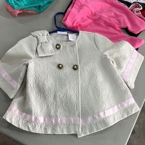 Polly & Esther Cream and Pink Cape Jacket